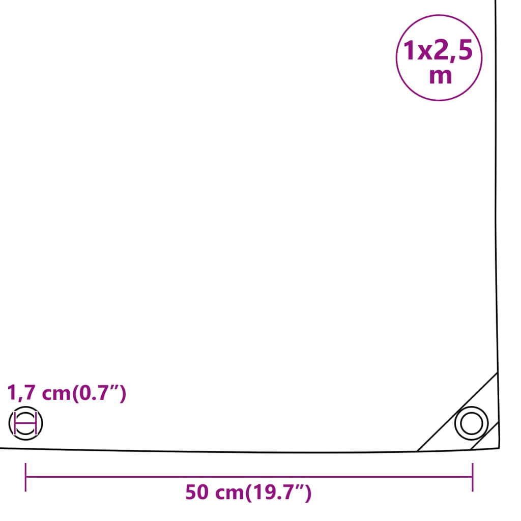 White Cover Sheet 1 x 2.5 m 650 g m²