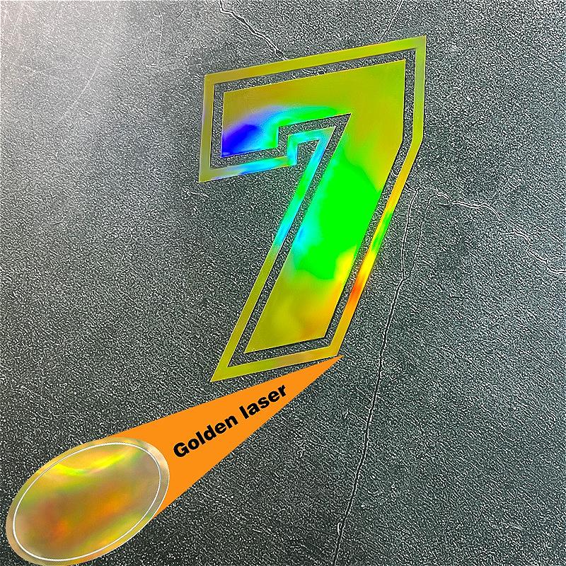 1PC Laser Gold Number 0 To 9 Motorcycle Sticker Waterproof for Motorcycle Helmets Fuel Tanks Car Windows Universal Vinyl Decals
