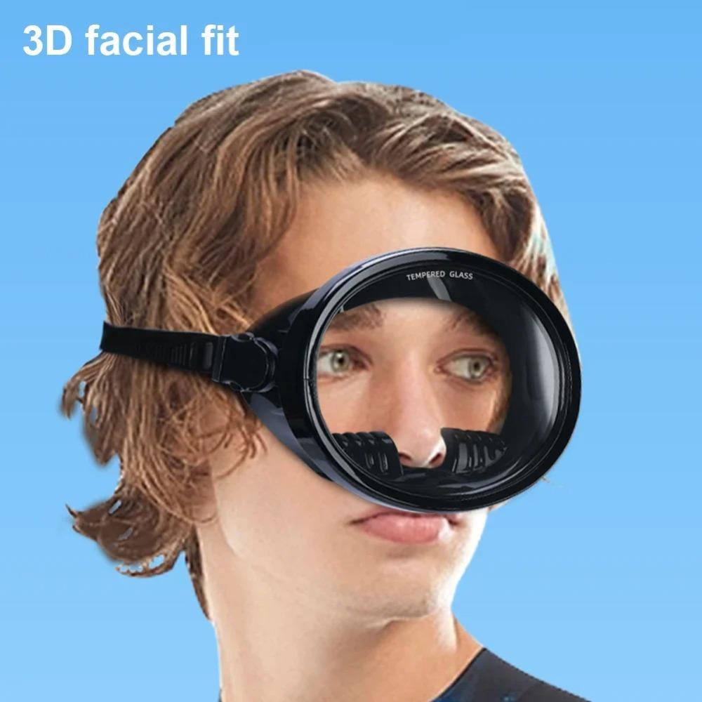 Spearfishing Masks Oval Diving Mask Wide View Scuba Goggles Anti Burst Swimming Goggles Tempered Glass Lens Adults Fisherman