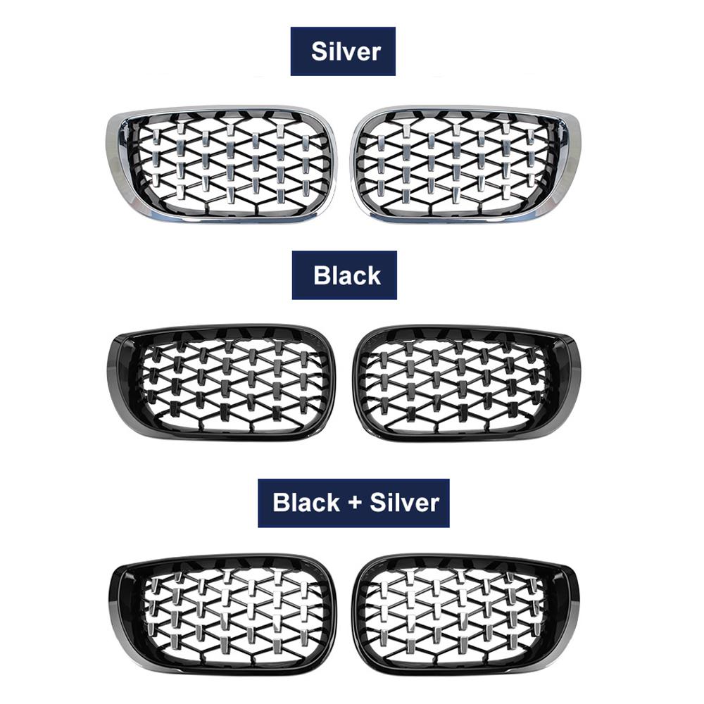 Car Front Bumper Diamond Kidney Grill Grilles For BMW E46 4 Door 4D 3 Series 02-05 Meteor Style Exterior Decoration