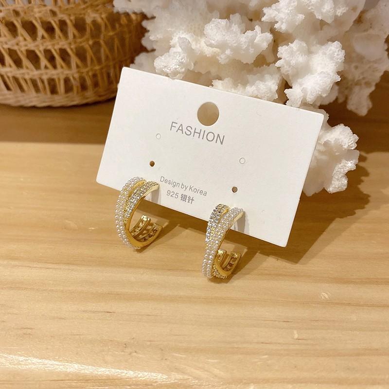 Роскошные серьги-кольца с перламутровым цирконием в форме креста для женщин, модные высококачественные серьги, женские модные элегантные ювелирные изделия