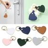Set of 6 Colorful Heart Shaped Keychain Leather Love Pendant Keyring Stylish Key Rings Bag Accessory Chic Backpack Charm