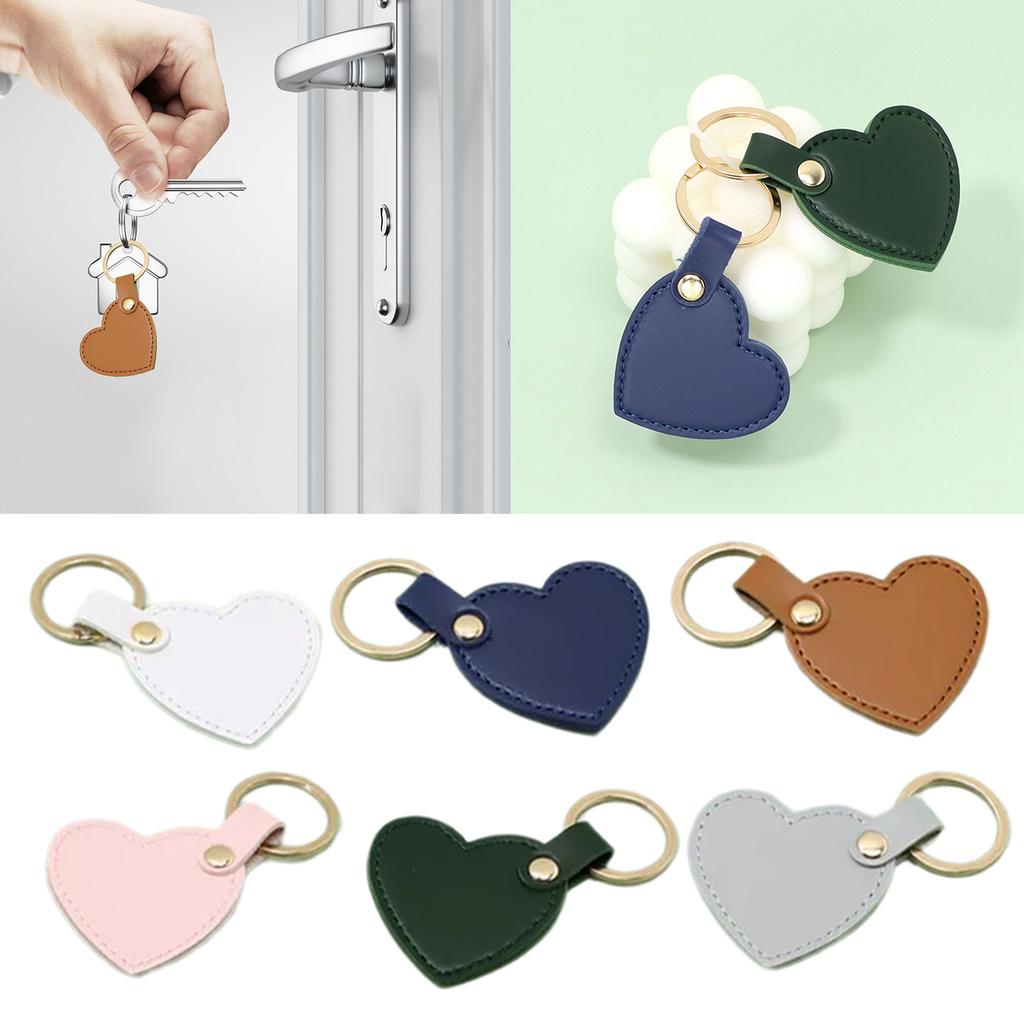 Набор из 6 красочных брелоков в форме сердца, кожаный кулон 'Любовь', стильные брелоки, аксессуар для сумки, шикарный брелок для рюкзака