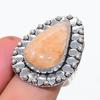 Натуральный оранжевый авантюрин 925 стерлинговое серебро ювелирное кольцо размер 7.5 R7h36
