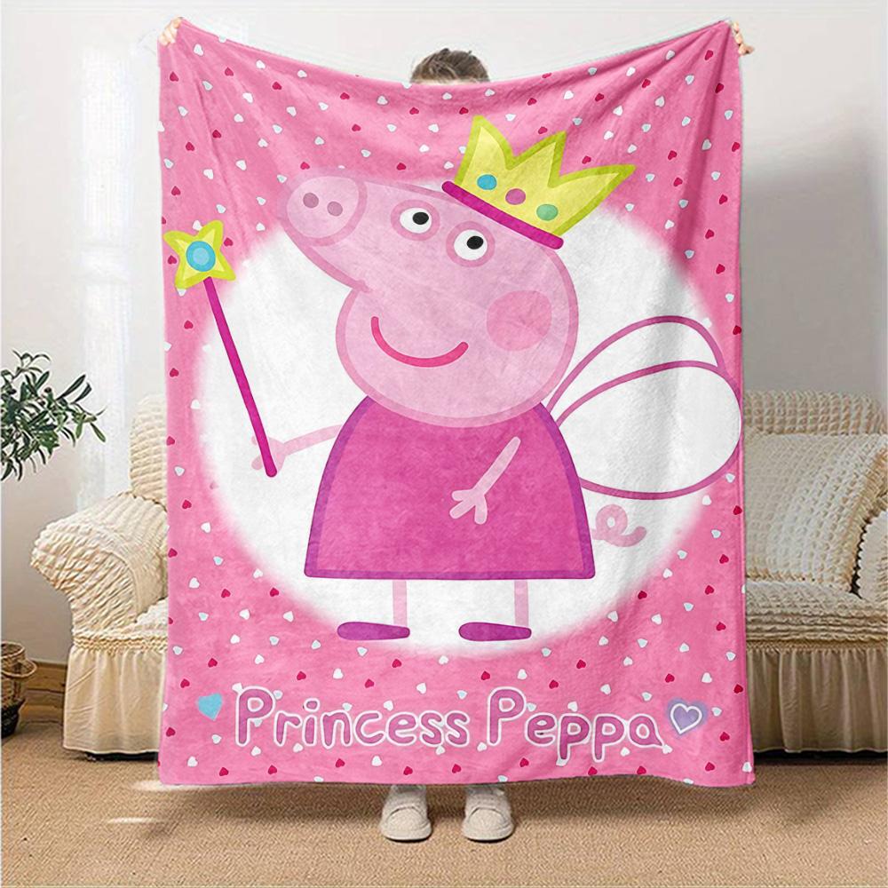 Princess Peppa'S Fairy Tale Flannel Blanket Super Soft Warm Cozy Blanket For Sofa Bed Office Travel Allseason Home Decor Gift