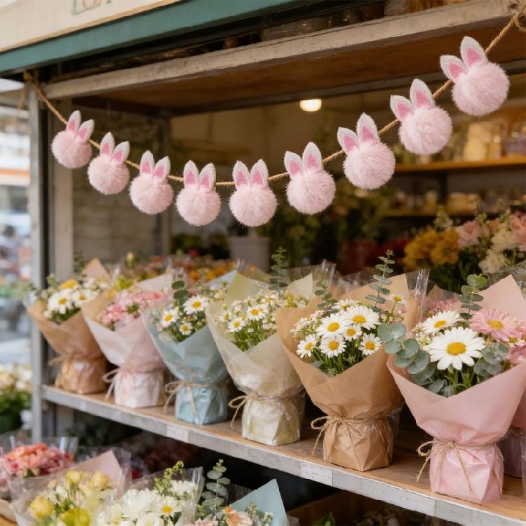 Премиальная нетканая ткань Easter Rabbits Ear Banners Флаг для подвешивания на Праздник Весны Для помещений и улицы Декор для праздника