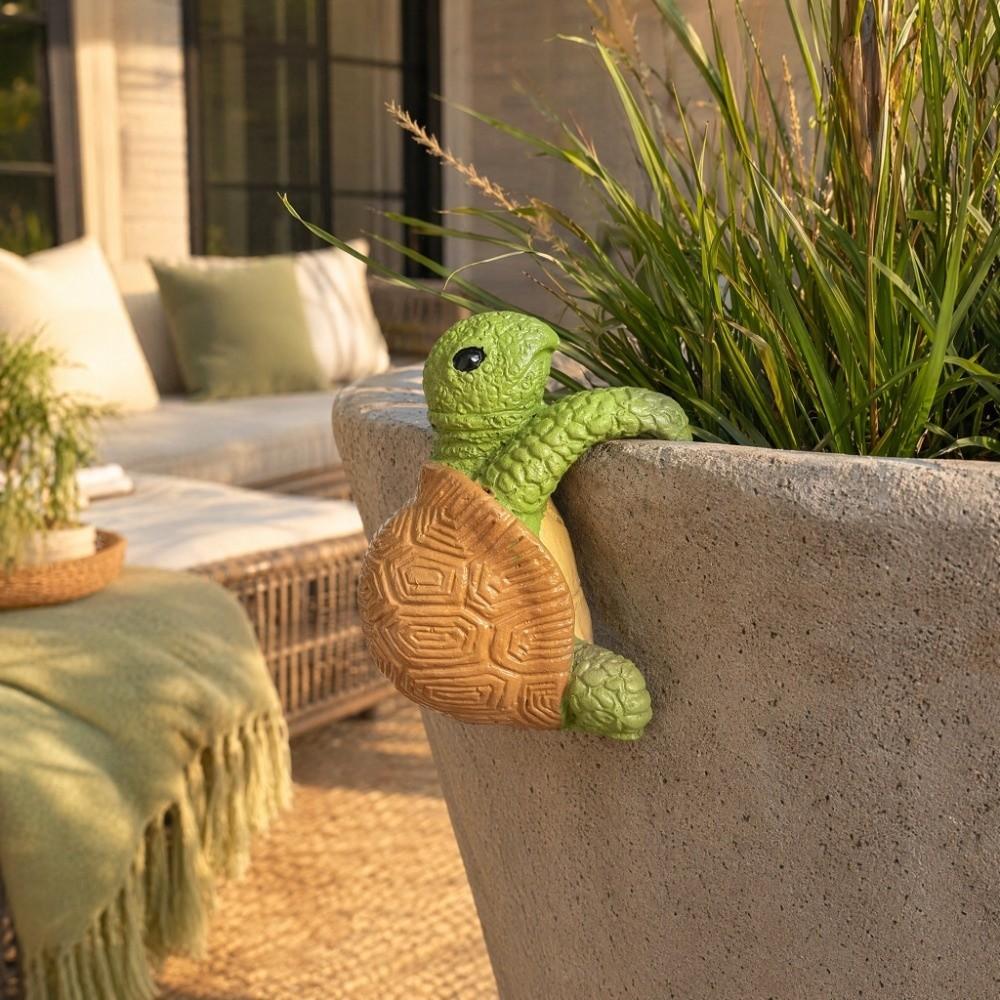 Potted Plant Partner Tortoise Climbing Garden Statue Garden Figurine Home Living Room