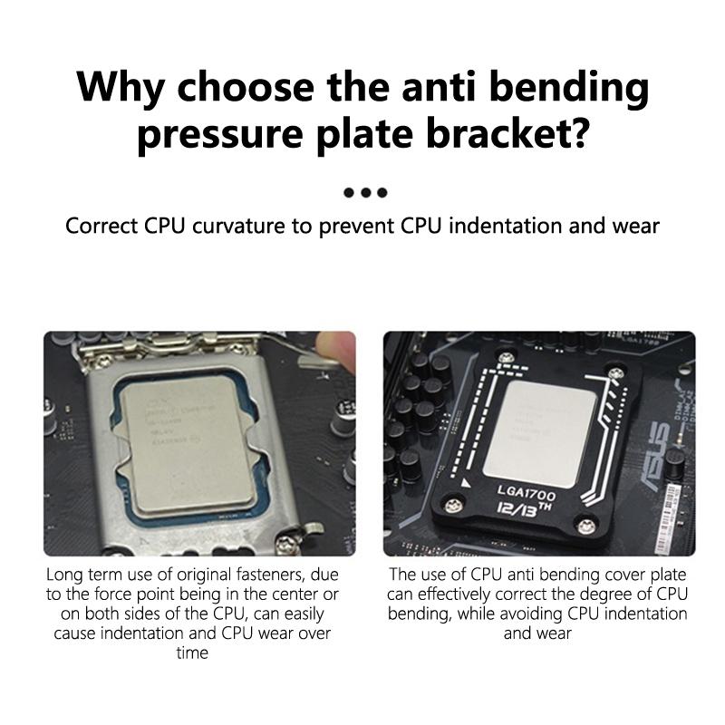 Материнская плата настольного компьютера Кронштейн для процессора Lga1700 База для защиты от давления и изгиба Исправляющая рамка Крышка для процессоров Intel 12-го и 13-го поколений