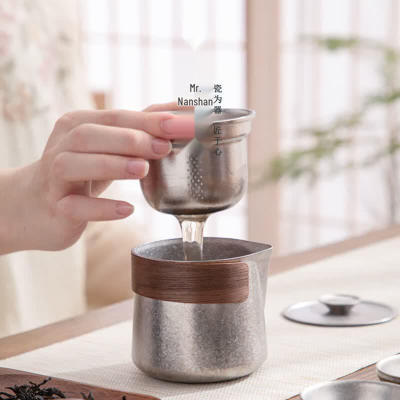 Мистер. Портативный титановый чайный набор Nanshan для путешествий на открытом воздухе
