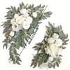 2pcs Artificial Crescent Flower Swag Wedding Arch Decor Fake Floral Finished for T Stage Road Lead Party Ceremony Event Supplies
