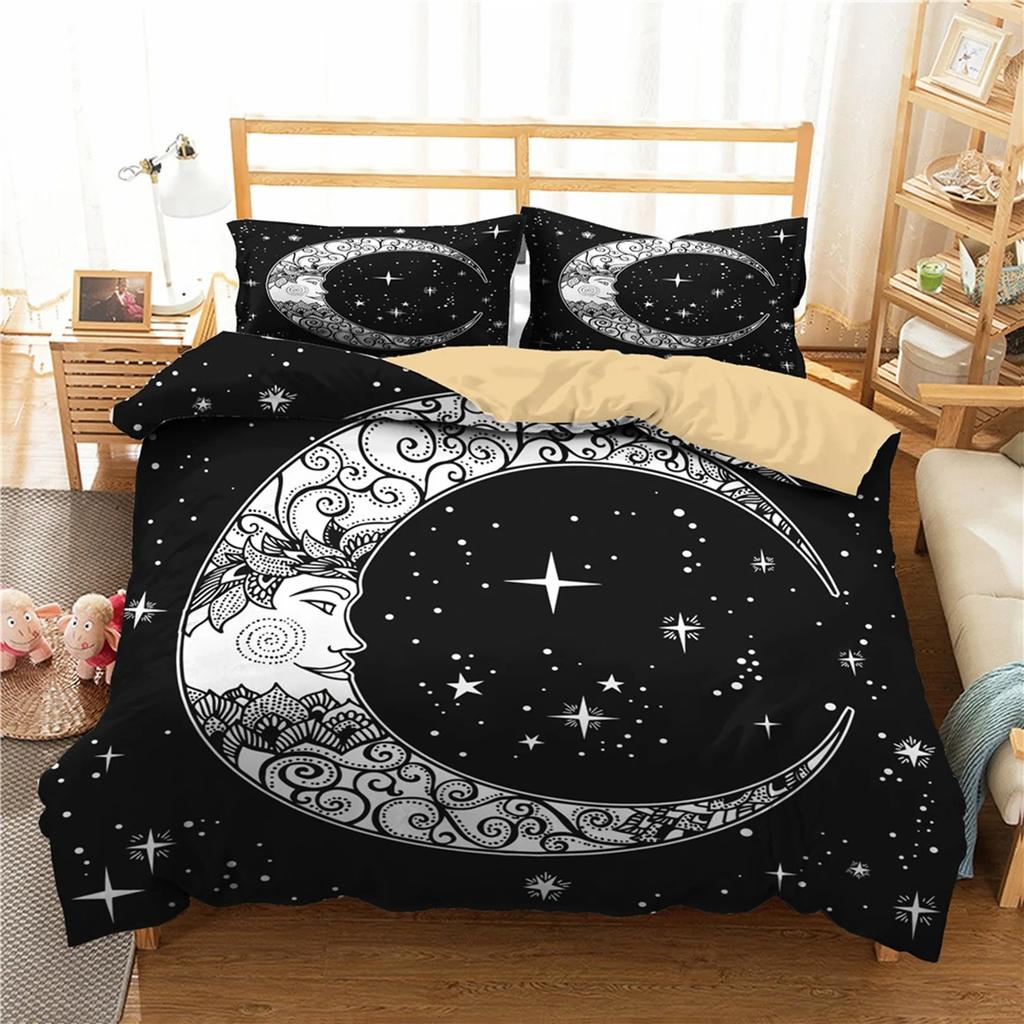 Comforter Mandala Sun And Moon Decor Set King Queen Sizeboho Exotic Style Polyester Bedding Set For Adults