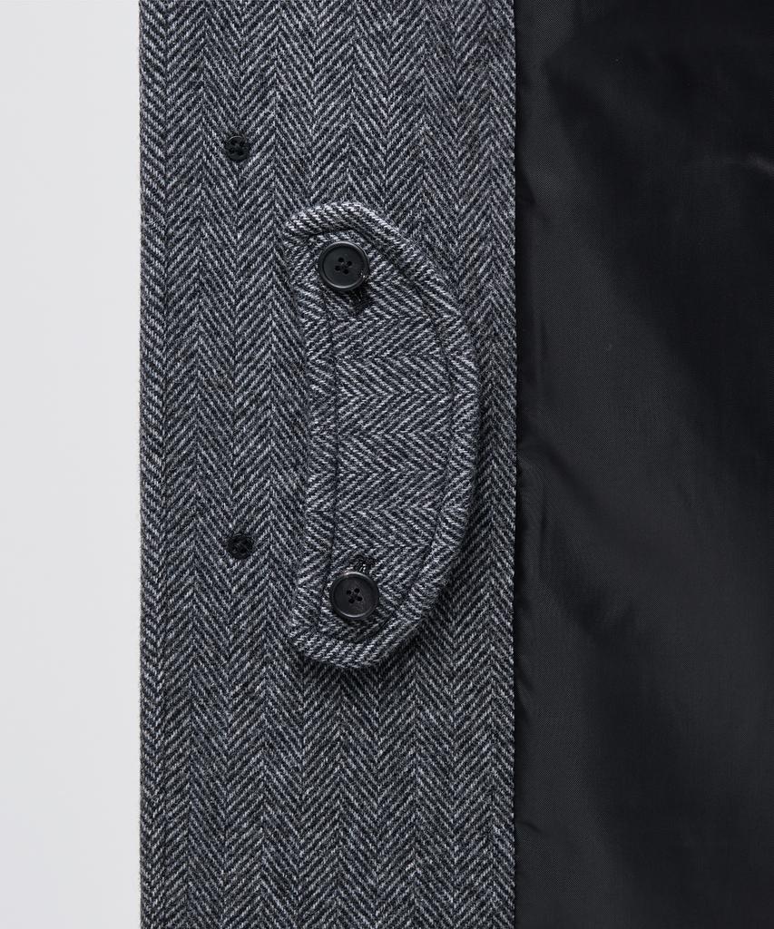 Musinsa Standard Manteco Herringbone Oversized Balmacaan Coat [Dark Grey]