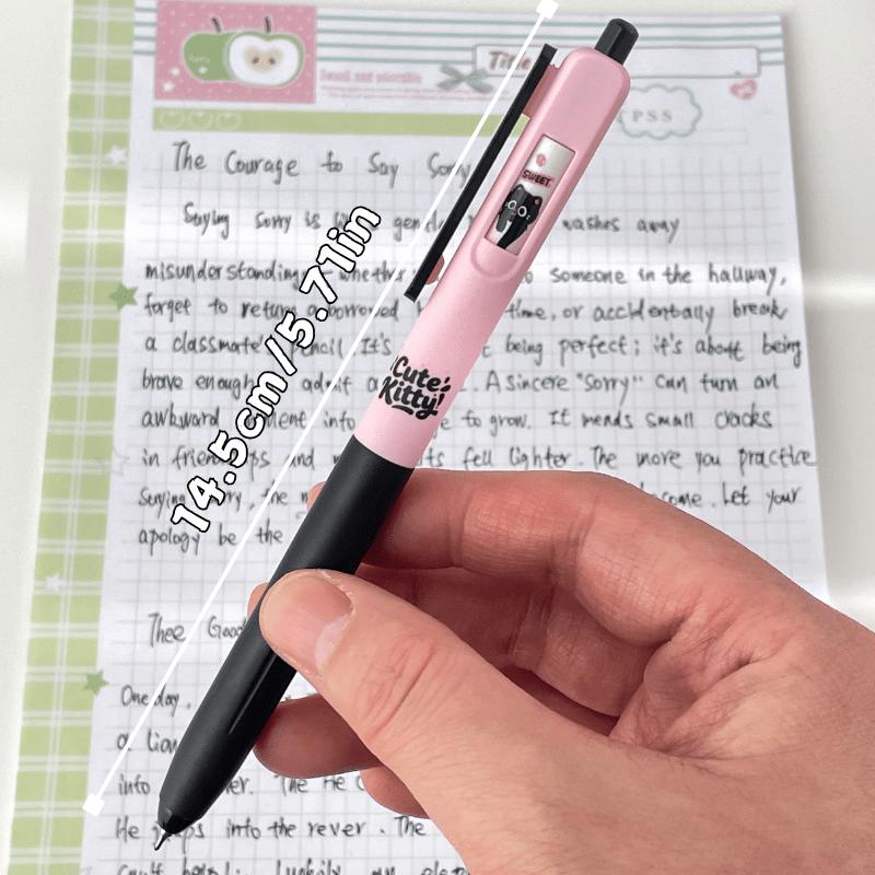 4/5pcs Cute Kitty Gel Pens Set Click-to-Change Pattern Kawaii Cat Gel Ink Pens 0.5mm Tip Black Refill School Supplies