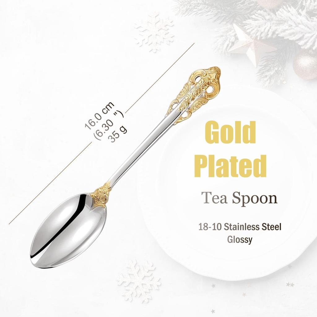 Набор столовых приборов из нержавеющей стали серебристого цвета, винтажные столовые приборы, ручки с полостью, столовое серебро для свадьбы, барокко, 18/10, глянцевое золото