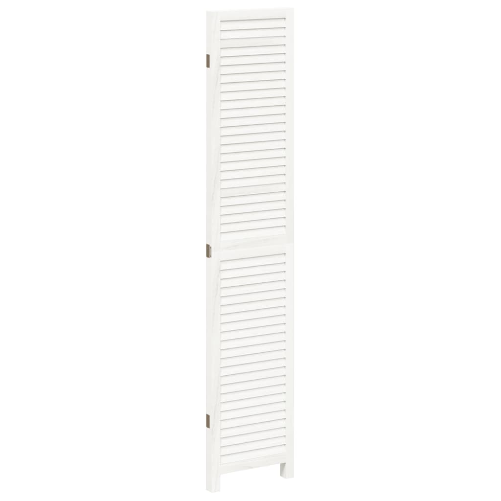 3 Piece Room Divider White Solid Paulownia Wood