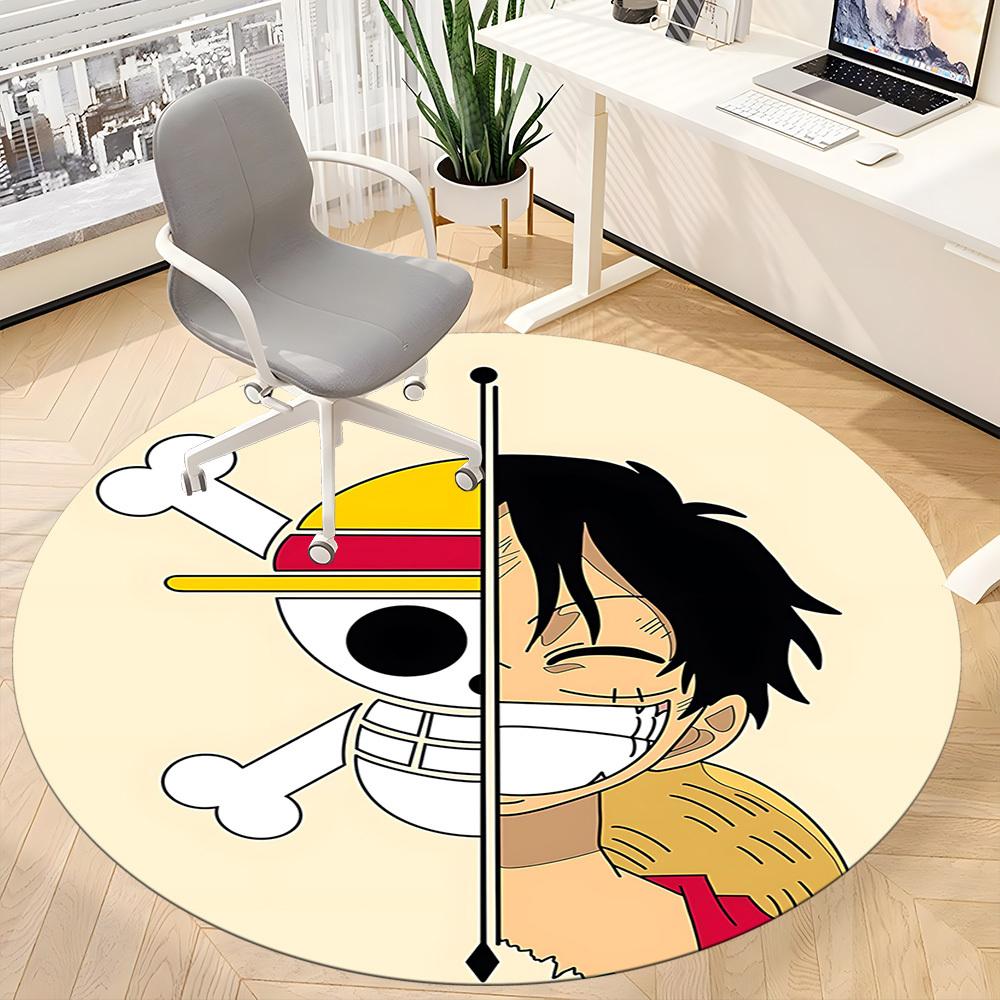 1 шт. One Piece Monkey D. Круглый ковер для офиса Луффи, под офисные стулья, спальня, гостиная, декор для дома a1022154