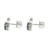 Vivienne Westwood Silver Sphere Pattern With Denim Blue Square Zirconia Brass Earrings Women Earrings 62010070-02P168-SM