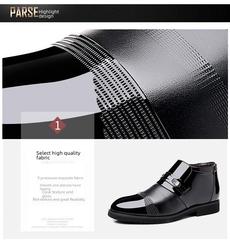 Мужские высокие кожаные туфли без застежек: Теплая, модная зимняя обувь для деловых и повседневных образов