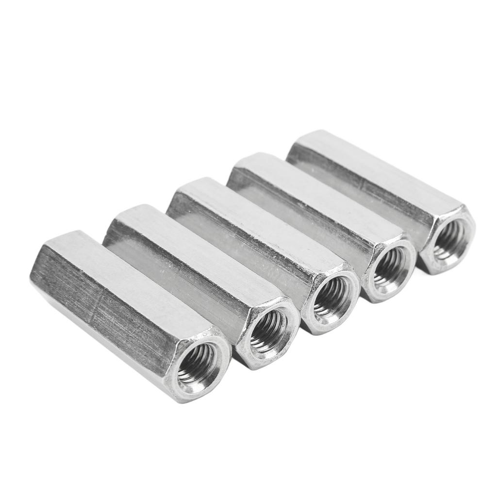 5 Pcs Hex Coupling Nut M12x1.75 L60mm 304 Stainless Steel Hex Coupling Nuts Threaded Rod Connector