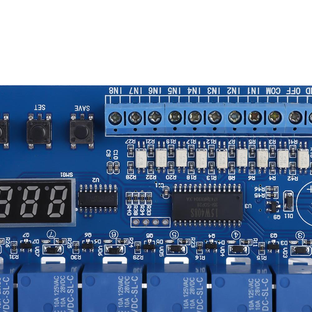 8-36 В 8-канальное многофункциональное реле задержки времени, интерфейсная плата, модуль, оптопара, светодиод