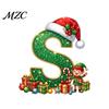 Cute Elf Holiday Pendant Personalized 26 Alphabet Christmas Ornament with Santa Hat Design, Acrylic Tree Branch Decoration Hanging Decor for