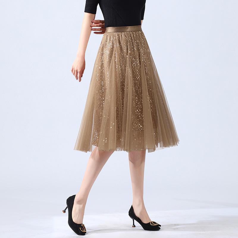 Летняя юбка-плиссе с обхватом груди, средняя и длинная, женская юбка-драпировка с эффектом большого качения, юбка из газа с высокой талией, весна и осень, высокая талия