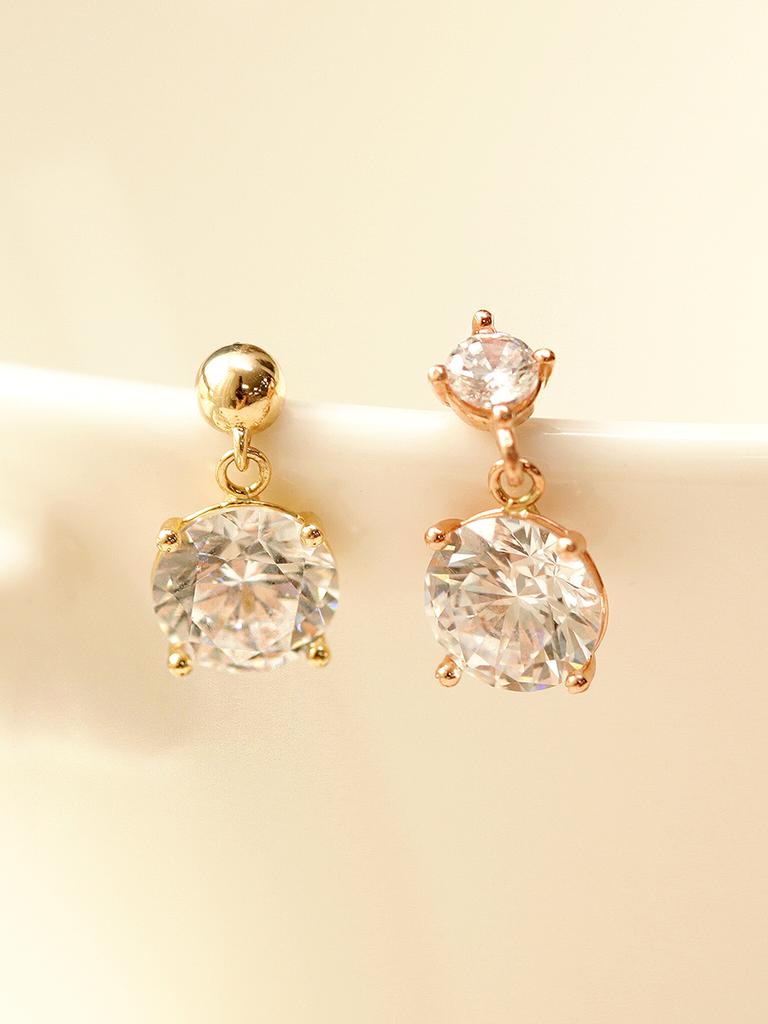 Минималистичные серьги-гвоздики 14K Bling с шариком из кубического циркония