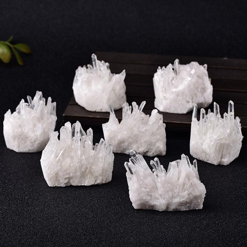 Натуральный кварц, белый прозрачный кластер, целебные камни, точка