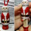 1pcs Funny Santa Claus Pendant, Christmas Ornaments, Funny Wooden Standing Santa Claus, Unique Christmas Craft Decorations