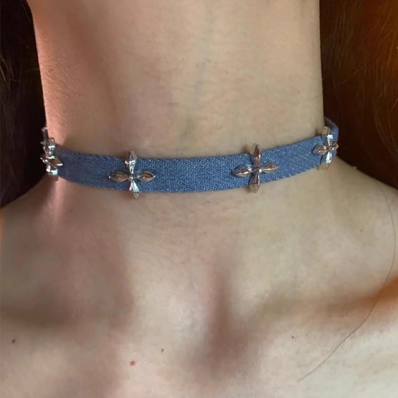 Европейские и американские трансграничные y2k красотки бабочка кожаный ошейник панк-рок чокер цепочка на ключицы ожерелье ювелирные изделия для внешней торговли