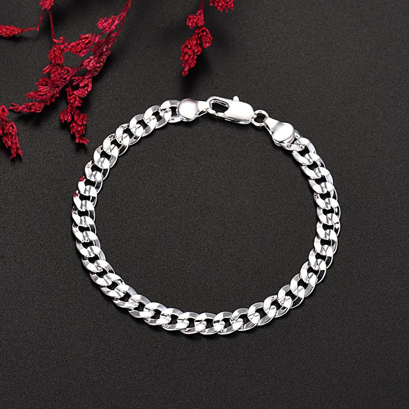 Fine Noble Sterling Solid Chain Bracelet For Women Men Charm Party Gift Wedding Party Fashion Jewelry