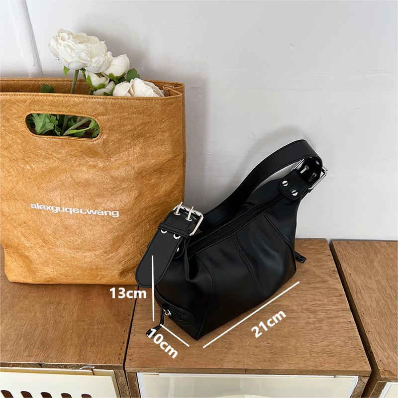 Fashion Women's Shoulder Bags Aesthetic Punk Moto Handbags Minimalist Wallet Purse For Girls Trendy Street Wear Tote Bags