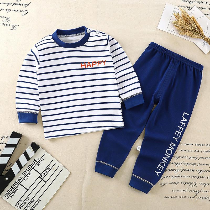 Winter Kids Long Sleeve O Neck T Shirt Pants Set Casual Baggy 2pcs Suit Cotton Cartoon Printes Outfit