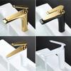 Смеситель для раковины в Северной Европе, смесители для горячей и холодной воды, краны для монтажа на столешницу, смесители для раковины в ванной комнате, с одним рычагом, белый, черный, золотой