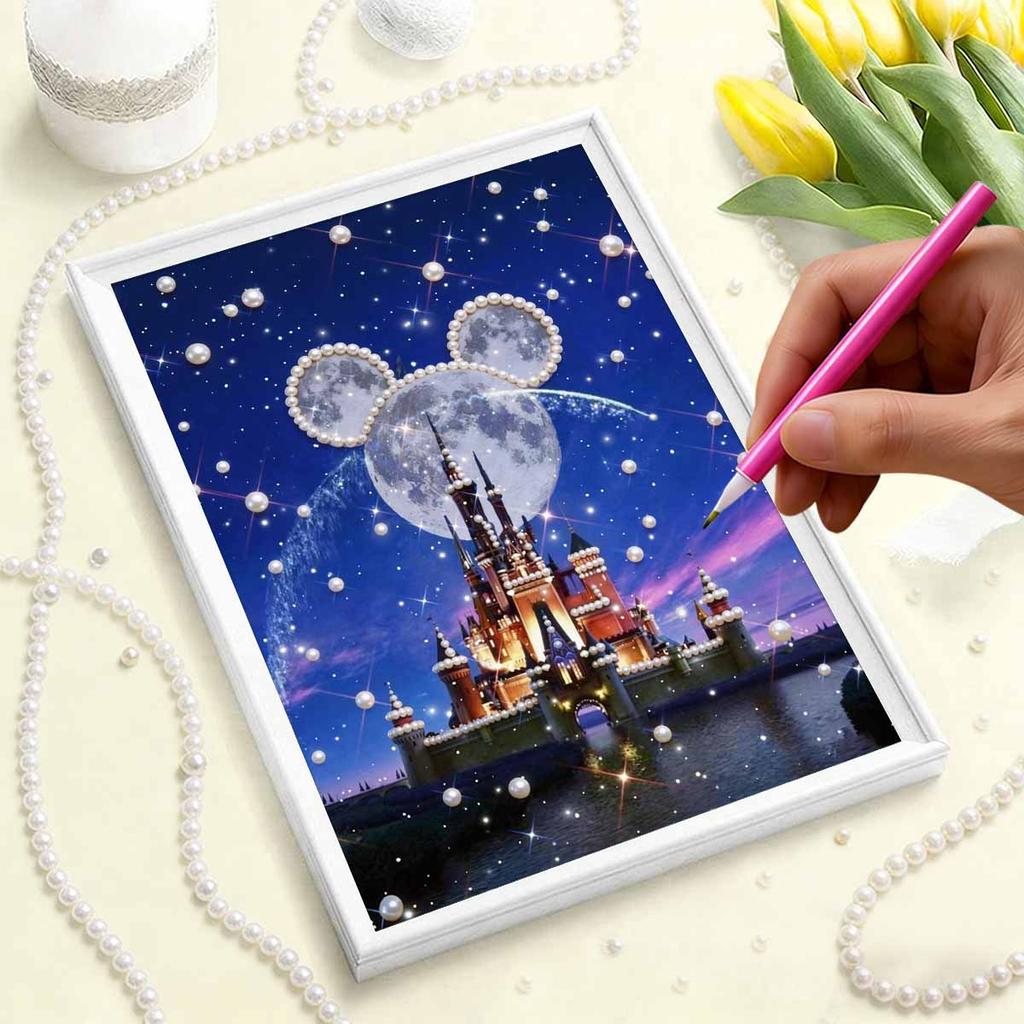 Disney Набор для рисования «Замок Микки и Минни» Сделай сам Подарок Украшение для дома Картина из искусственных драгоценных камней Искусство