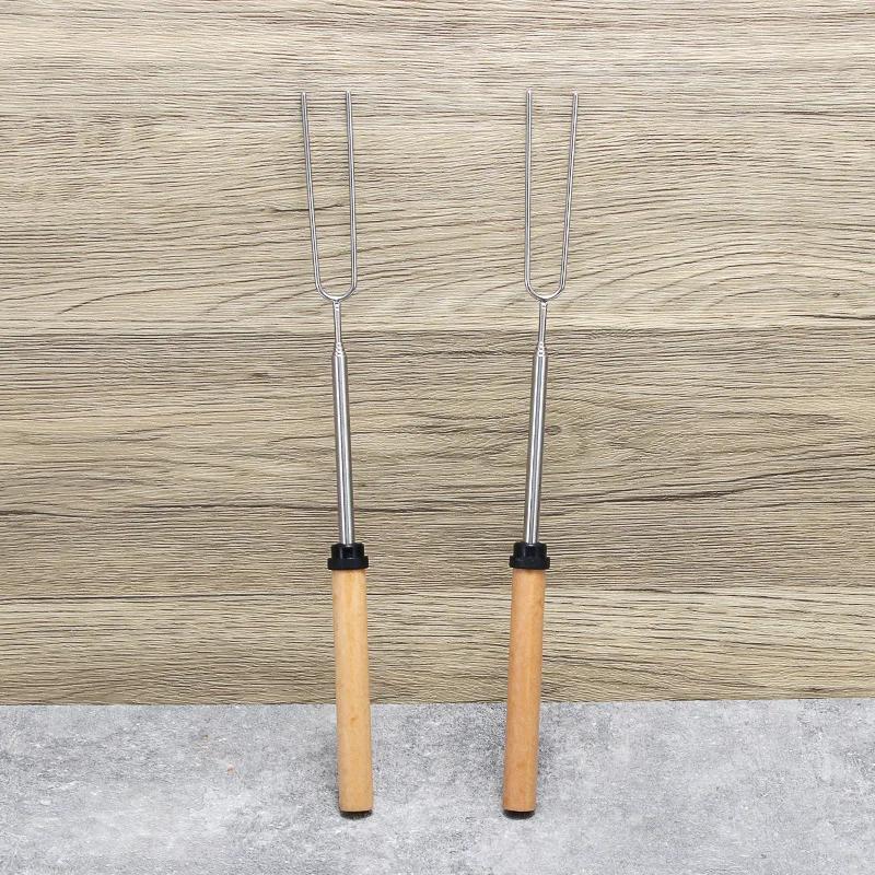 Шпажки для барбекю из нержавеющей стали, выдвижные вилки для барбекю, U-образные инструменты для барбекю и шпажки для сладкой ваты для гриля