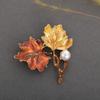 Blucome Высококачественная брошь «Кленовый лист» Роскошная медная брошь для женщин Свадебная вечеринка Хиджаб булавки AVE