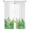 Spring Watercolor Green Leaves Tulle Sheer Curtains For Living Room Bedroom Kitchen For Windows Voile Drapes Home Decoration