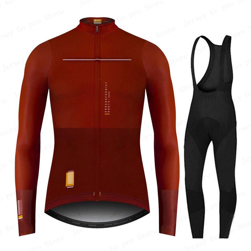 New Spring/Autumn Triathlon Men Long Sleeve Cycling Clothing Breathable Anti-UV Bicycle Jersey Set Wear Bib Pants Ropa Ciclismo