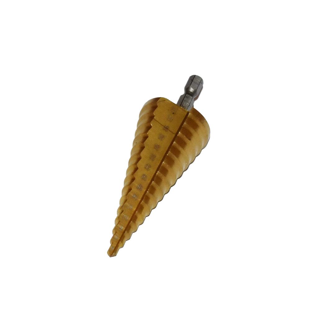 Spiral Step Drill Bit Tapered Christmas Tree 4-32 Hss Titanium Coated