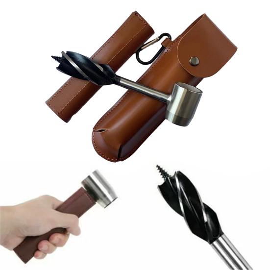 Ручная шнековая дрель для деревообработки, дрель по дереву, острый шестигранник из нержавеющей стали, встроенный сварочный ключ, ручной шнековый ключ, ручной шнек с чехлом из искусственной кожи