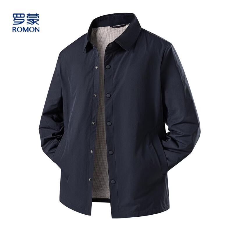 Romon Men's Lapel Business Casual Windbreaker Jacket