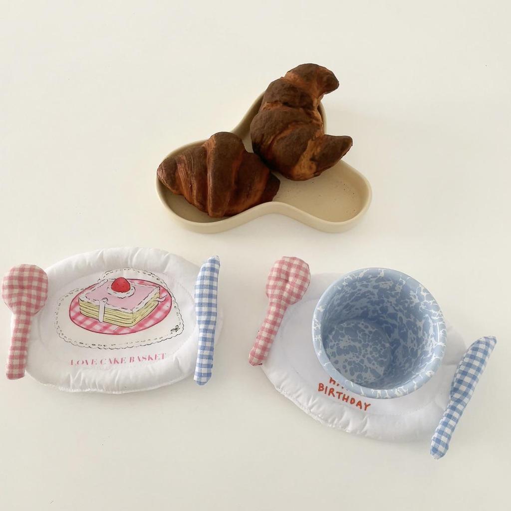 Подставки под торты и салфетки из ткани с милым мультяшным принтом - Декоративные ватные диски для рабочего стола Girly