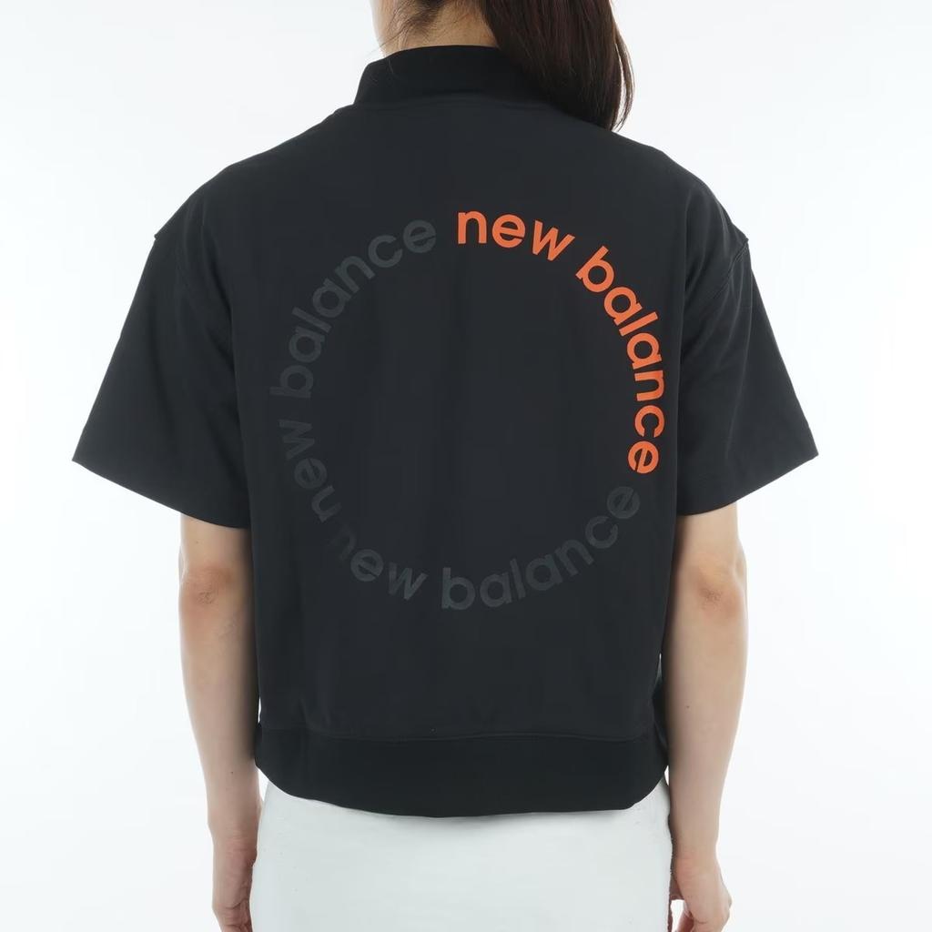 Свитшот с коротким рукавом и воротником-стойкой для гольфа за 0 [New Balance] для женщин (Эластичная/подходящая настройка) / 012-5164501 010_Черный [S]