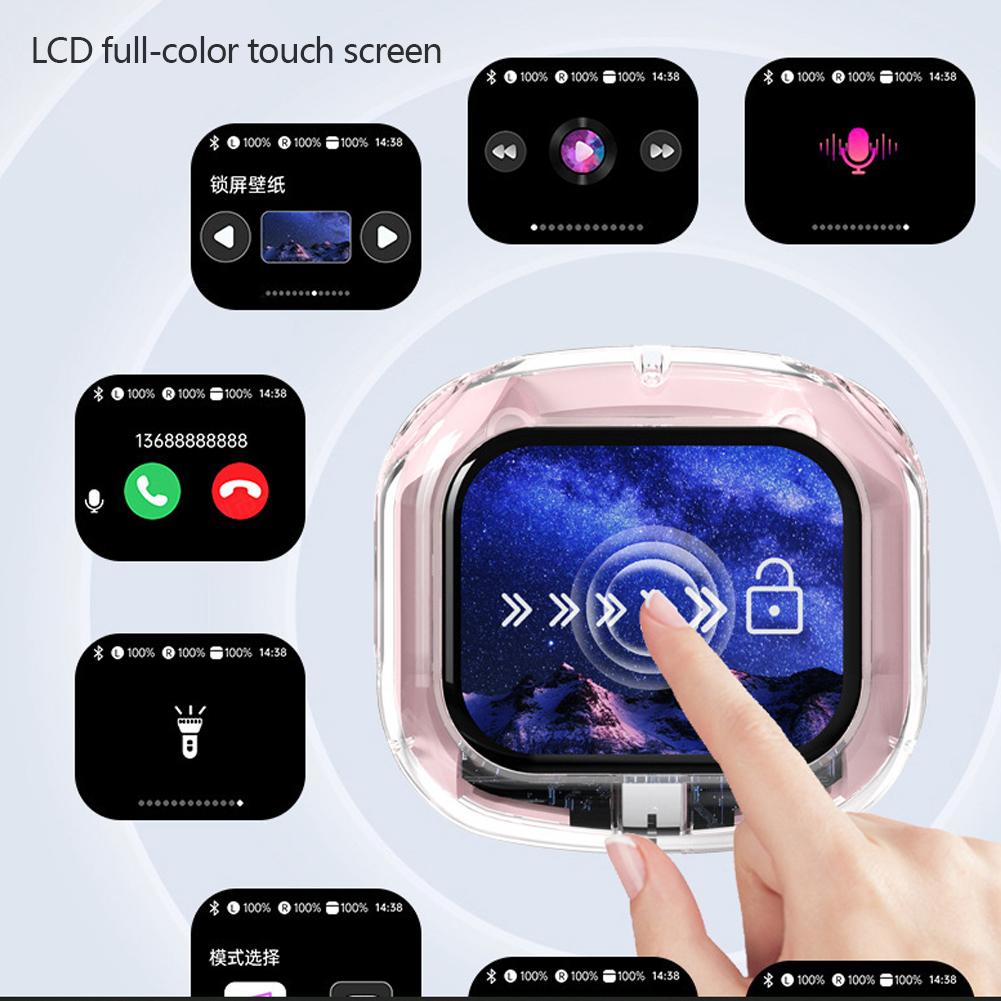 Беспроводные Bluetooth-наушники бинауральные маленькие вкладыши с ЖК-дисплеем стерео бас TWS наушники спортивная гарнитура