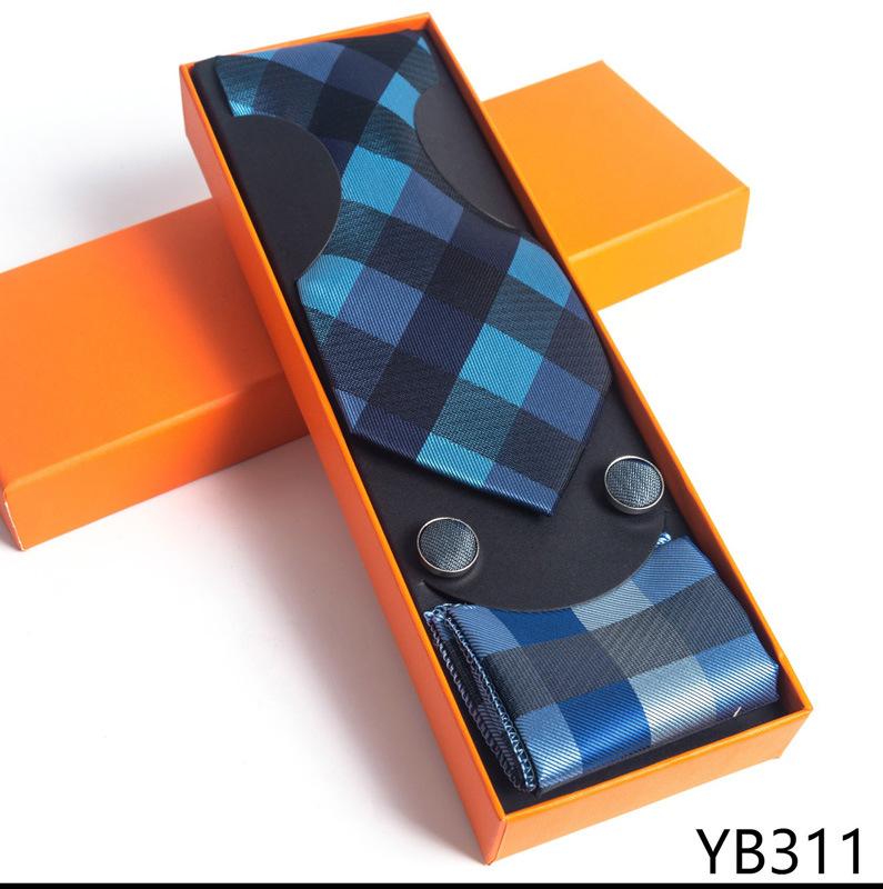 Мужской галстук с квадратной манжетой, подарочный набор в деловой повседневной оранжевой подарочной коробке