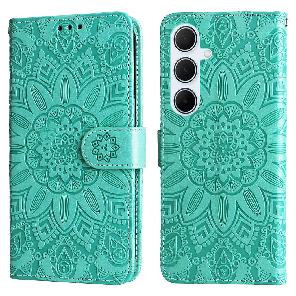 For Samsung Galaxy A56 5G Case Sunflower Imprint Leather Wallet Phone Cover