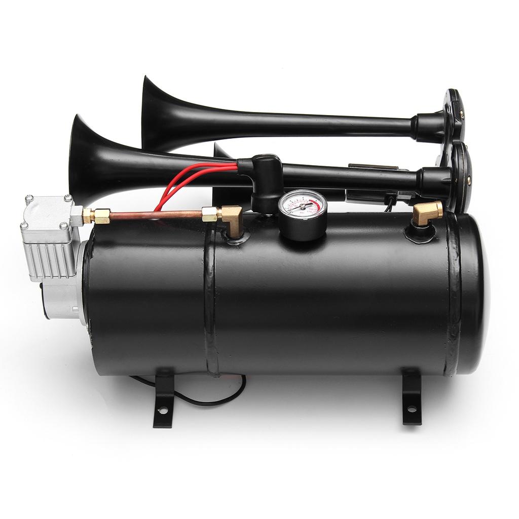 DC 12V 150DB 4 комплект звукового сигнала для трубы 12V 150PSI супер громкий с воздушным компрессором для автомобиля, грузовика, внедорожника, лодки, поезда, звуковой сигнал