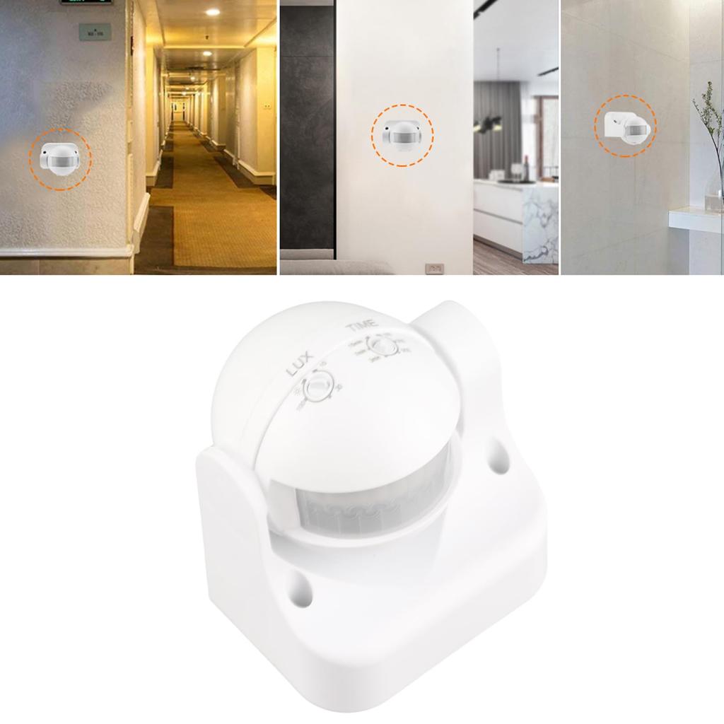 DOACT Датчик движения Датчик света ПВХ 6 IP44 Для наружного использования Датчик, Выключатель, Выключатель, Материал, 8.5 9.5см, Компактный, Регулируемый, Водонепроницаемый,