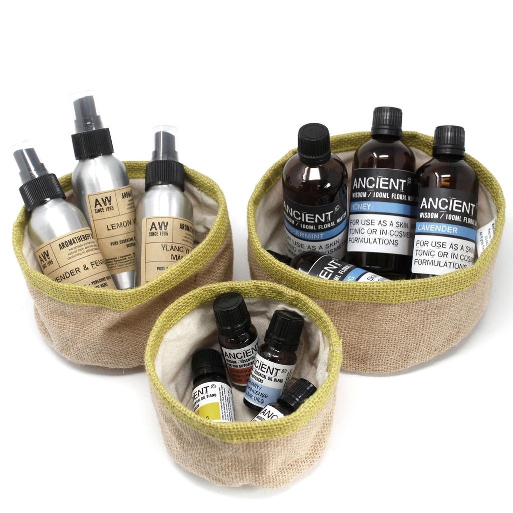Natural Jute Baskets Set of 3 – Teal